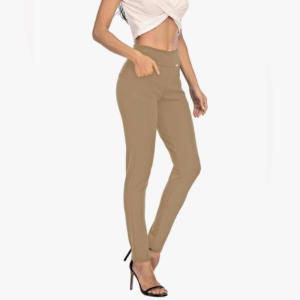 NEW Comfort Stretch Slim Fit Skinny High Waist Pull on Pockets Career Pants 8L